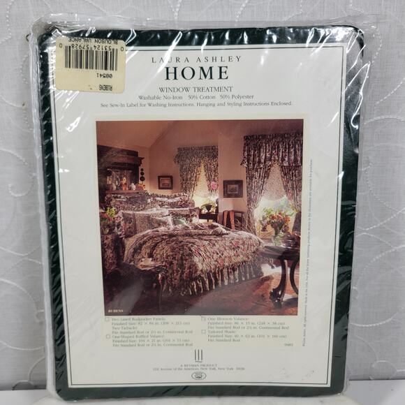 Vintage Laura Ashley Rubens Floral Blouson Valance 86x15 New in Package - Picture 5 of 13